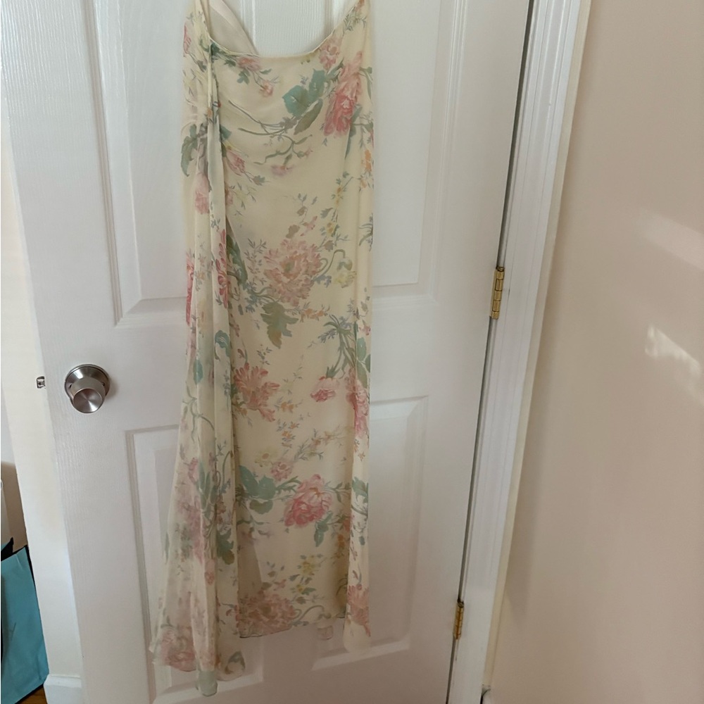 Ralph Lauren Collection Silk Cream Floral Skirt
